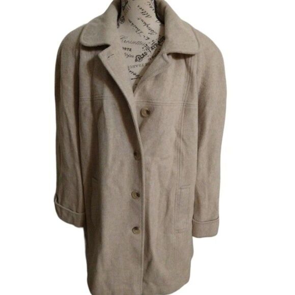 London fog wool oatmeal color size 18 coat - Picture 1 of 15